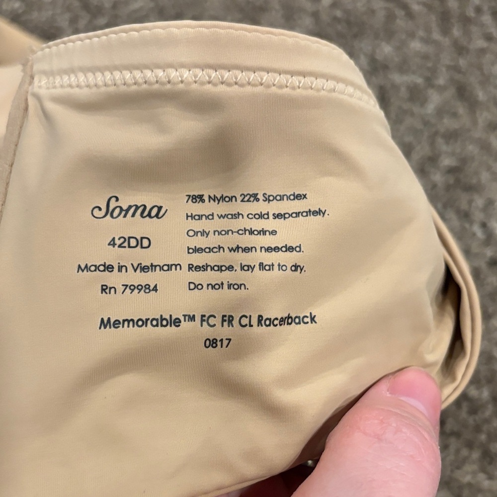 Soma Beige Memorable FC FR CL Racerback Bra - Picture 2 of 4